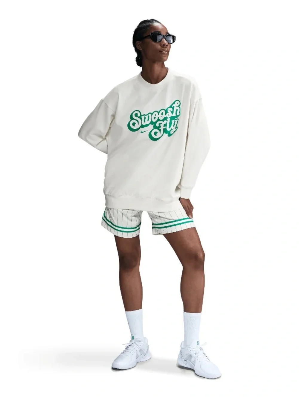NIKE Women's Swoosh Fly Dri-Fit Oversized French Terry Basketball Sweatshirt